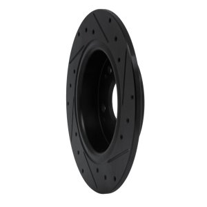 Honda CR-Z Brake Rotor (1) - Rear Left - R1 Concepts - Drilled & Slotted - Black - 2016